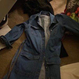 Denim button down dress